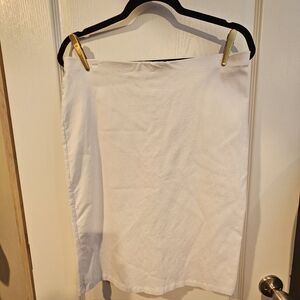 89th & Madison Crisp White Pencil Skirt Elastic Waist Back Slit Size Large